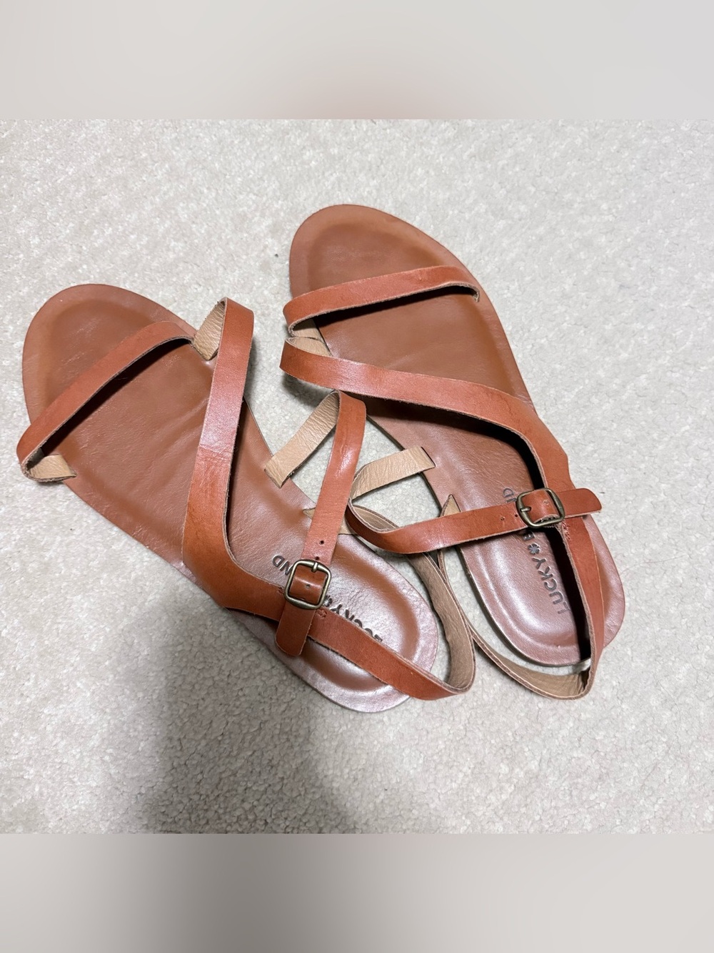 Lucky Brand Leather Strap Sandals, sz 11
